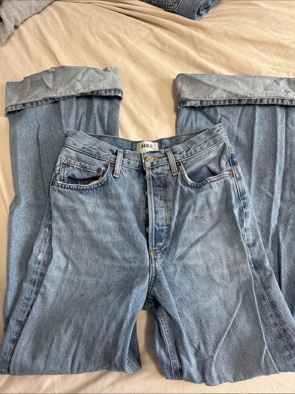 Agolde High-Rise Wide Leg Cuffed Jean - Picture 2 of 4